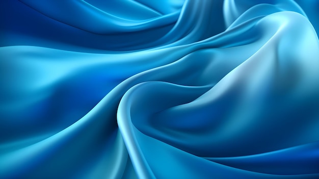 Niebieska jedwabna tkanina, która wieje na wietrze