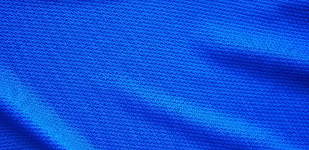 Niebieska Koszulka Piłkarska Odzież Tkanina Tekstura Sport Nosić Tło Zbliżenie Widok Z Góry