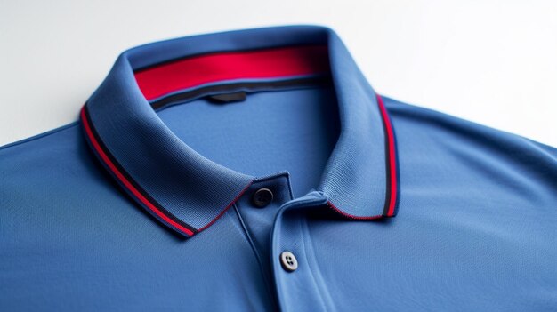 Niebieska Koszulka Polo Z Odważnym Użyciem Linii I Dynamicznych Kolorów