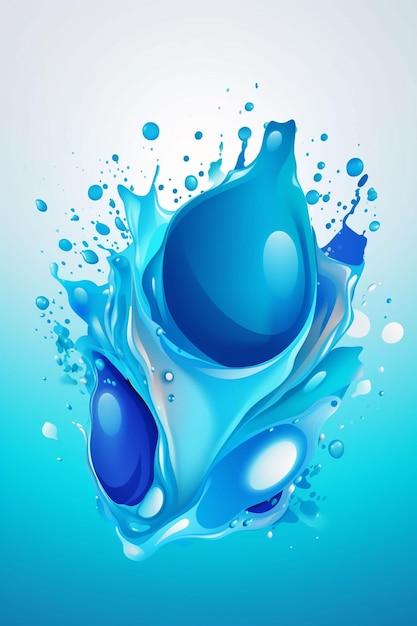 Niebieska kropla wody z odrobiną wody na jej temat