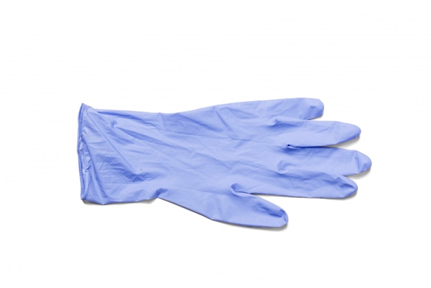 Niebieska lateksowa rękawica medyczna