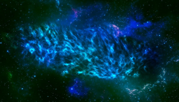Niebieska Mgławica na tle kosmicznym