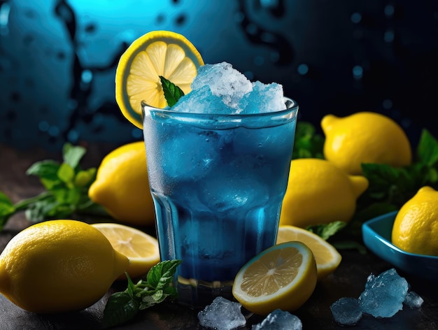Zdjęcie niebieska mrożona lemoniada