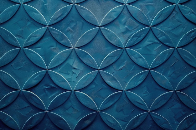 Niebieska tapeta winylowa z okrągłym wzorem geometrycznym