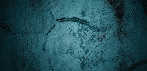 Niebieska tekstura ściany Abstrakcyjne tło Ciemna tekstura cementu na tle przerażającego betonu
