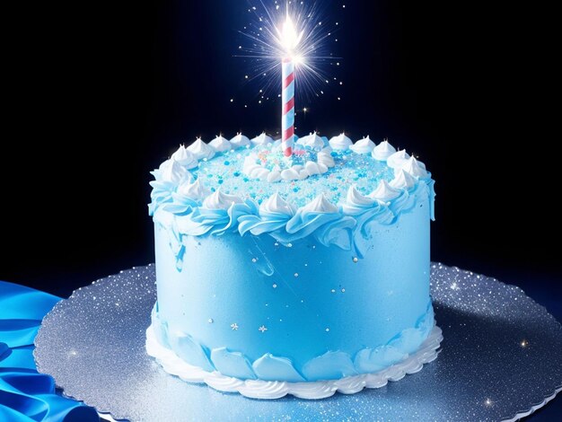 Zdjęcie niebieska urodzinowa uroczystość showstopper tort