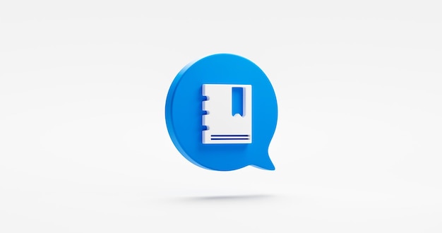 Zdjęcie niebieska zakładka 3d ikona element na białym tle na białym tle minimalny znak książki wiadomość bańka dokument koncepcja symbol lub instrukcja ulubiony tag znak mowy i informacje ebook data przeglądarka flaga