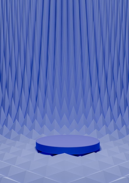 niebieski 3D prosty minimalny produkt wyświetla przemysłowy geometryczny wzór luksusowe futurystyczne ozdoby