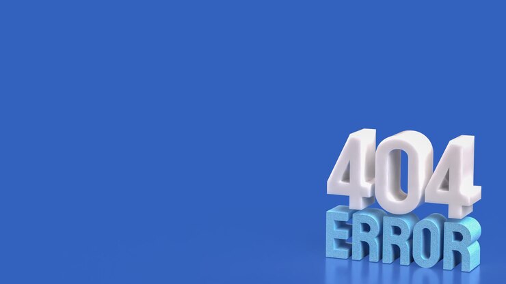 Zdjęcie niebieski 404 error dla koncepcji technologii 3d rendering