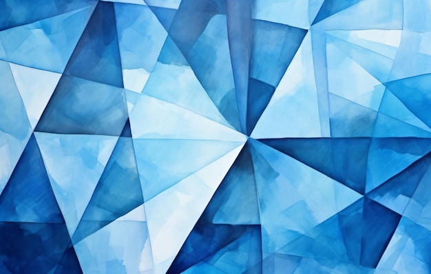 Zdjęcie niebieski abstrakcyjny akwarel abstrakcyjne tło w stylu kubizmu inspirowane silnymi przekątnymi