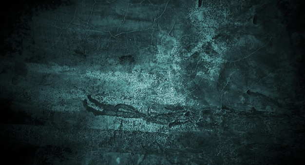 Niebieski beton przerażający na tle Ciemnoniebieska ściana halloweenowa koncepcja tła Horror tekstury cementu