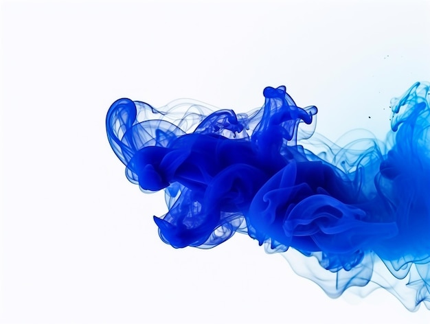 Niebieski dym na białym tle 3D wysokiej jakości
