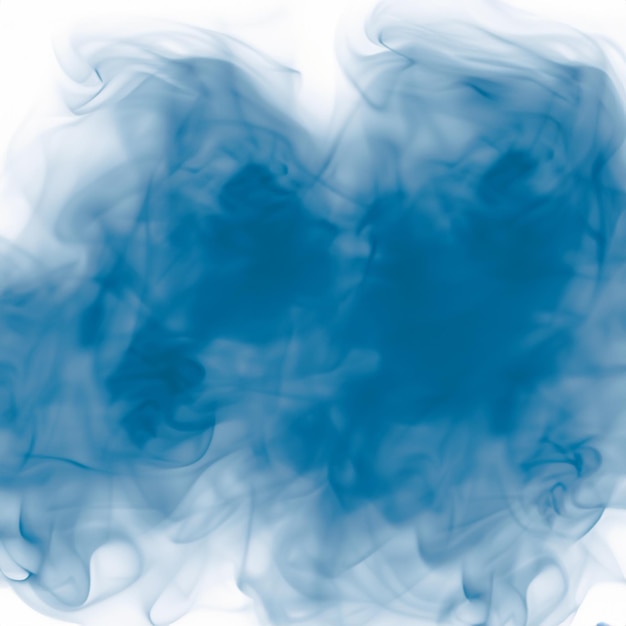 Zdjęcie niebieski dym na białym tle z białym tłem