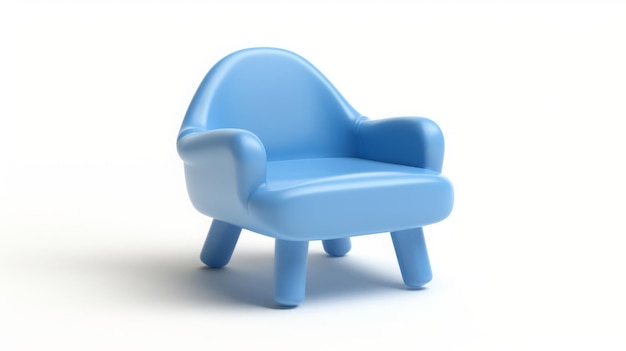 niebieski fotel na białym tle
