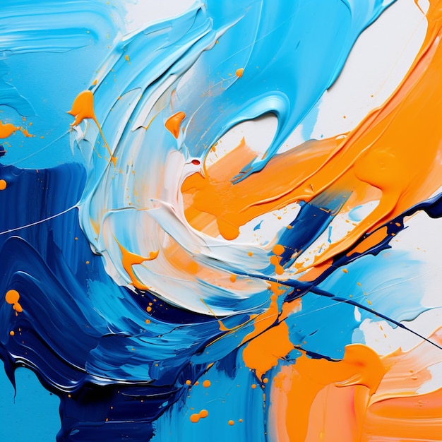 Niebieski i pomarańczowe z abstrakcyjnego obrazu Ai wygenerował sztukę