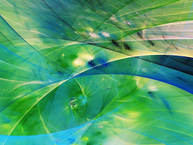 Zdjęcie niebieski i zielony abstrakcyjny tło fraktalne ilustracja renderingu 3d