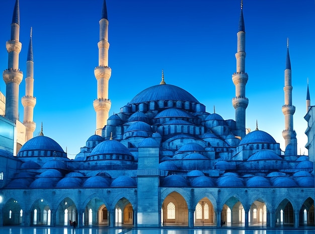 Zdjęcie niebieski indyk z meczetu