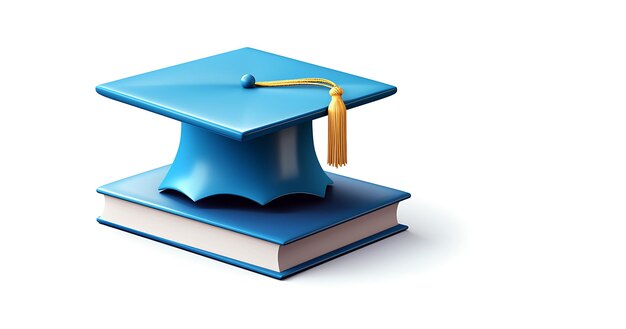 niebieski kapelusz absolwenta na książce