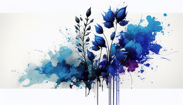 Niebieski kwiat z fioletowymi liśćmi
