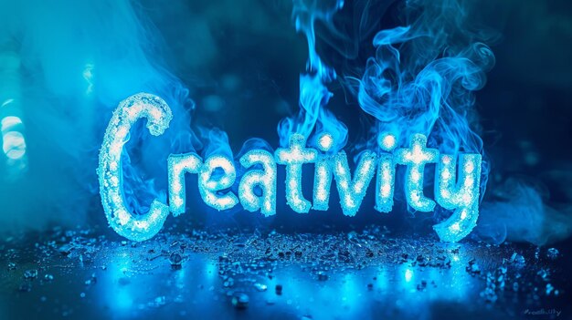 Niebieski LED Koncepcja kreatywności kreatywny poziomy plakat artystyczny