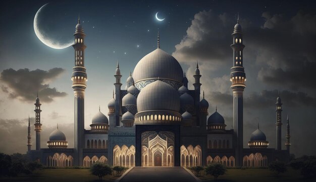 niebieski meczet niebieski Meczet w nocy meczet w nocy