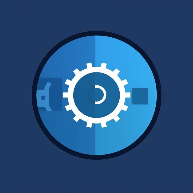 Zdjęcie niebieski okrągły minimalistyczne logo do monitorowania i automatyzacji konfiguracji it