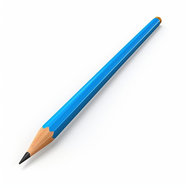 niebieski ołówek z ołówkiem na białym tle.