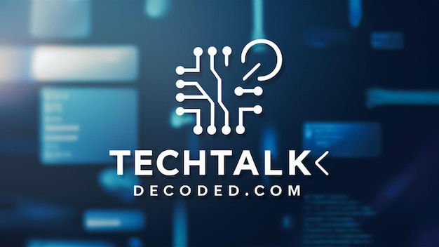 niebieski plakat z napisem "technologia"