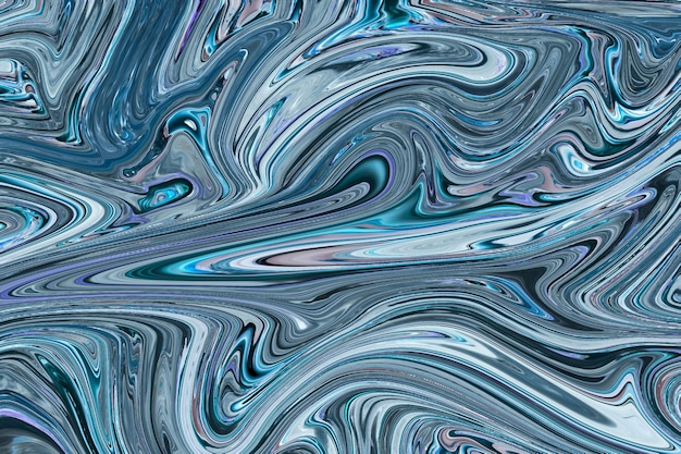 Niebieski płynny marmur tło DIY płynna tekstura sztuka eksperymentalna