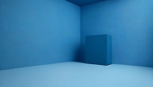 Niebieski pokój z kwadratem w rogu