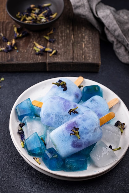 Niebieski popsicle do lodów Butterfly pea