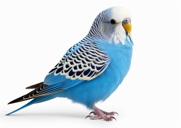 Niebieski ptak odizolowany na białym tle