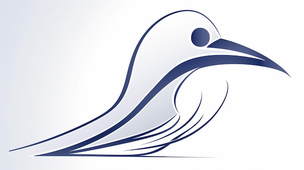 Niebieski ptak z białym tłem i napisem seagull.