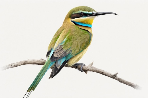 Niebieski tailed Bee eater na białym tle