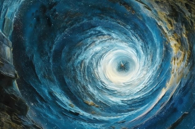 Niebieski wir z czarną dziurą pośrodku z napisem „niebo jest niebieskie”