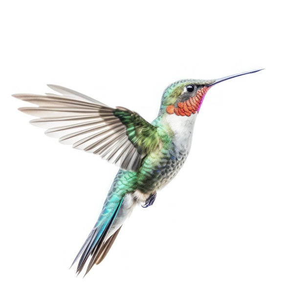 Niebieski żywy Broad Billed Hummingbird izolowany Ilustracja AI GenerativexA