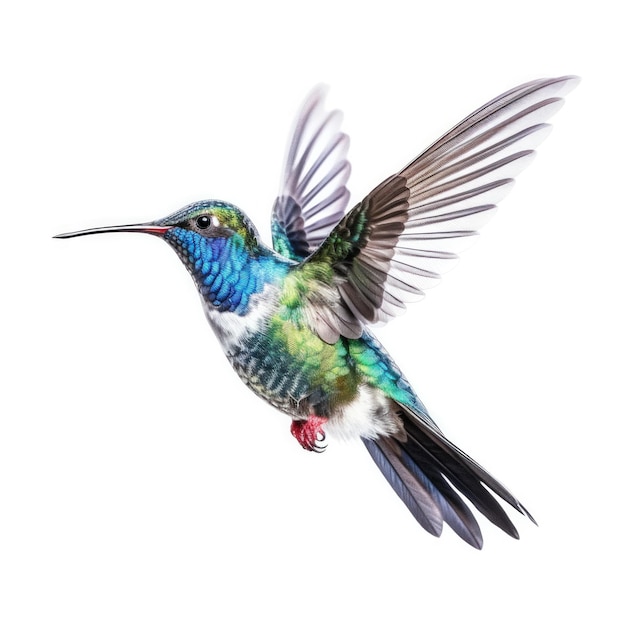 Niebieski żywy Broad Billed Hummingbird izolowany Ilustracja AI GenerativexA