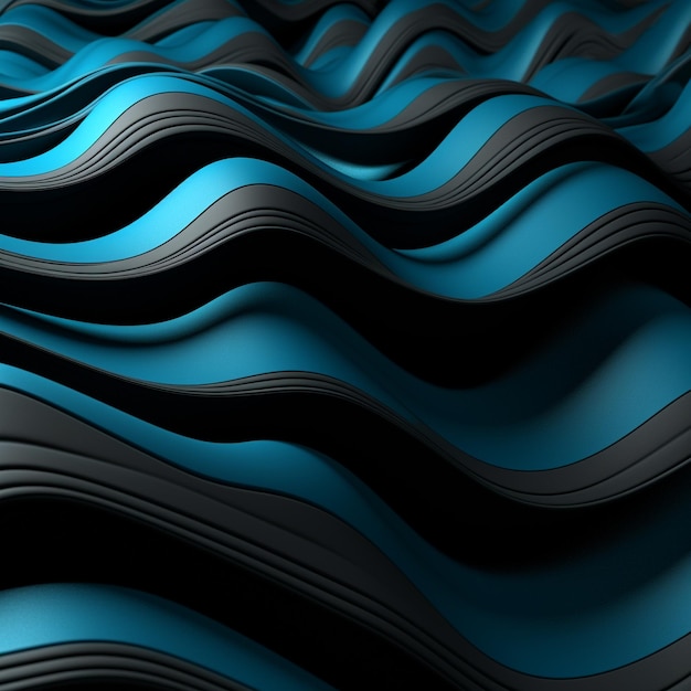 niebieskie abstrakcyjne tło z czarno-niebieskim falistym wzorem.