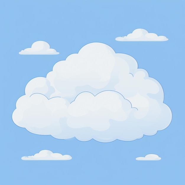 Zdjęcie niebieskie chmury anime czysty styl projekt tła krajobraz