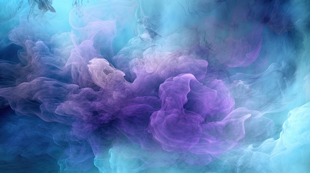 Niebieskie i fioletowe tło dymu w abstrakcyjnym stylu płótna Generatywna sztuczna inteligencja