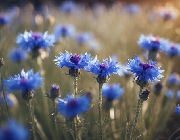 Zdjęcie niebieskie kwiatki kukurydzy