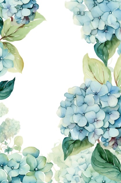 Niebieskie kwiaty hortensji na białym tle