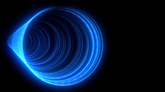 Niebieskie linie świecące w formie spirali