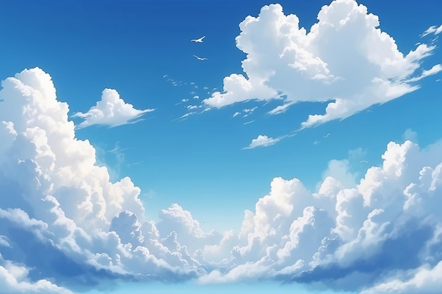 Niebieskie niebo i białe chmury Banner Tło