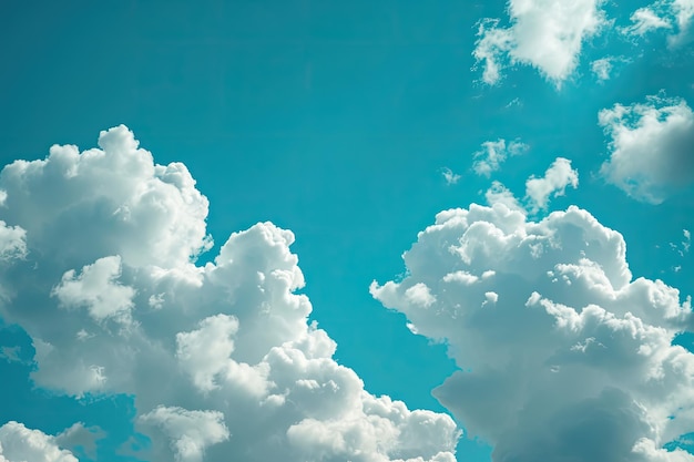 Niebieskie niebo i puszyste chmury marzą o fotografii
