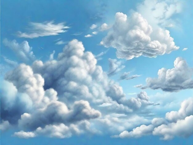 niebieskie niebo i puszyste chmury