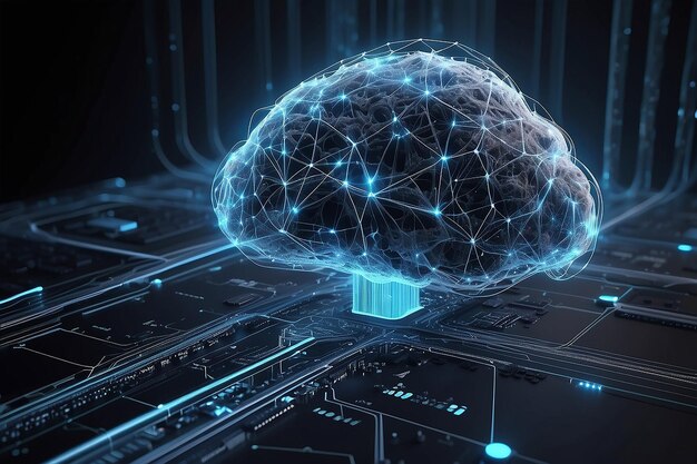 Zdjęcie niebieskie odcienie łączności badają sieci dynamiczne dla algorytmów sztucznej inteligencji i obliczeń kwantowych