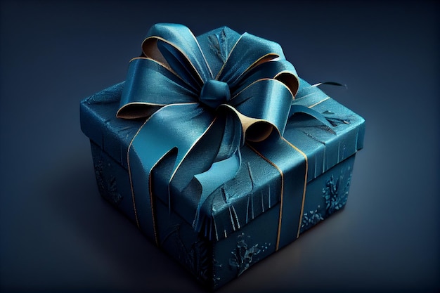 Niebieskie pudełko upominkowe ze wstążką z napisem „kocham cię”