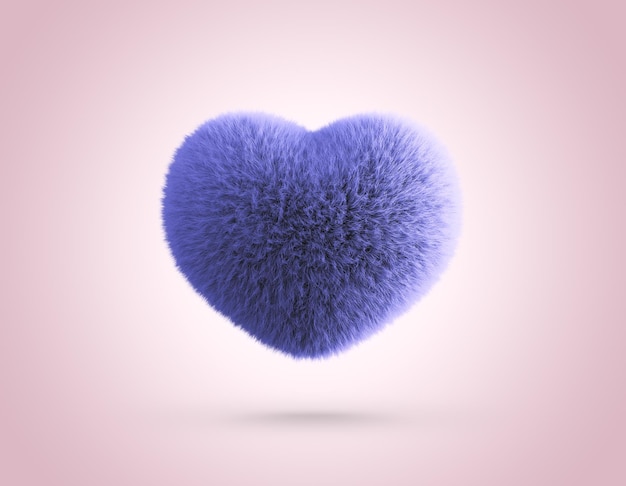 Zdjęcie niebieskie puszyste serce ilustracja 3d
