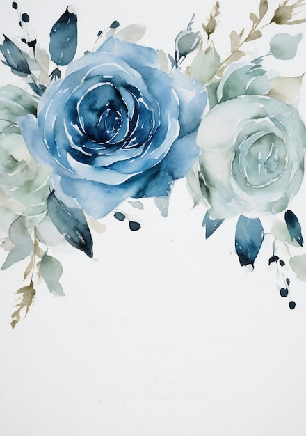 Niebieskie róże na białym tle